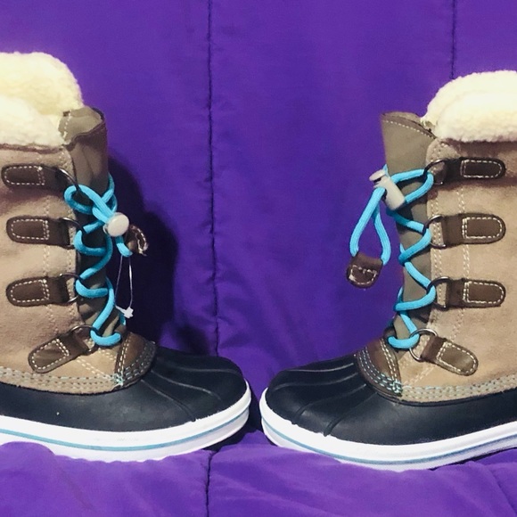 YOUTH GIRLS Suede Leather Winter Warm THERMOLITE Snow Boots Sz 13 - Picture 3 of 8